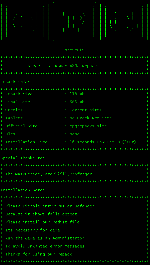 cpgrepacks's tweet image. Streets of rogue repack