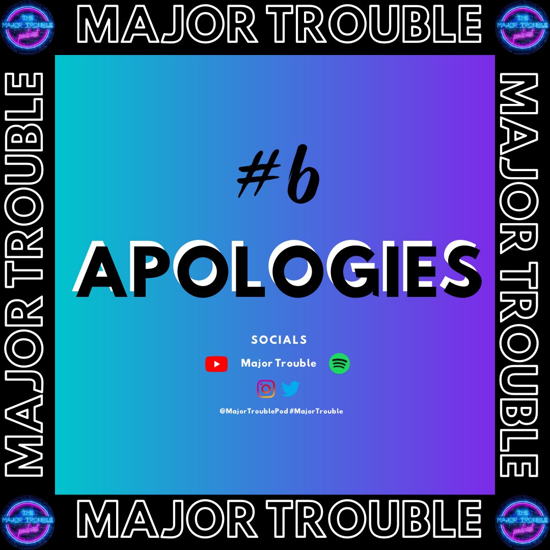 MajorTroublePod's tweet photo. IS IT TOO LATE NOW TO SAY SORRY?!
Just a little podcast this week to make up for our technical difficulties 🥺
You can listen to this week's podcast through the link in our bio OR on Spotify 🎙
#MajorTrouble ⚡️ @MajorTroublePod on Instagram https://t.co/y2o50SICQU
