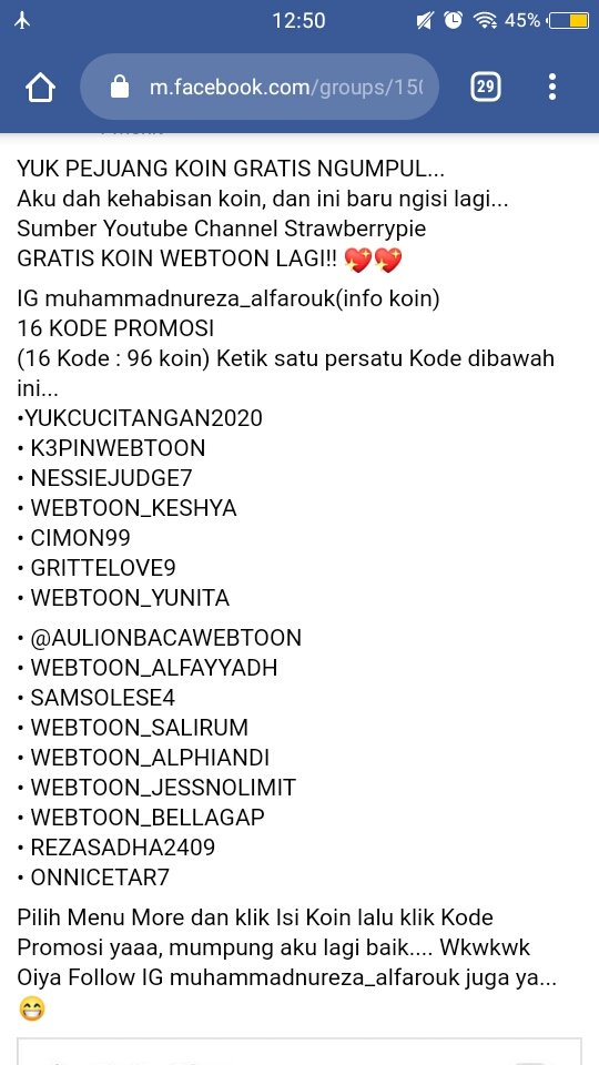 Kode promosi webtoon 2021