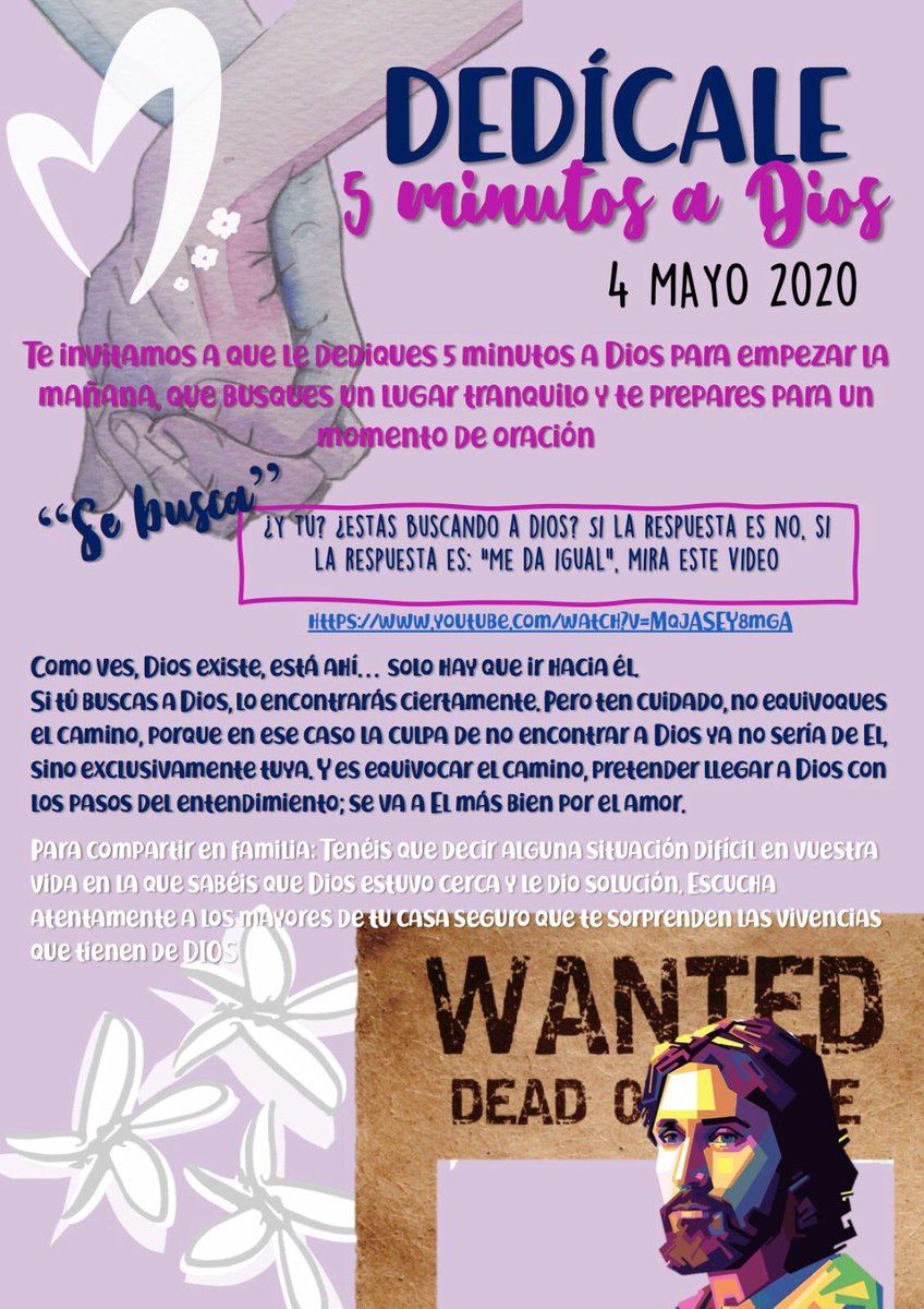 MaristaBadPast's tweet photo. ORACIÓN 4/V: Compartimos oración para dedicarle a Dios 5 minutos al principio d la mañana https://t.co/kczdi20RUT y tb el enlace directo para la oración d Infantil a 4º Prim.: https://t.co/EzPWOQdhGs #10tobe #10tolive #maristasencasa #AhoraMaristas @ArchiMridaBadaj @gvxbadajoz https://t.co/wp3DV88bHL