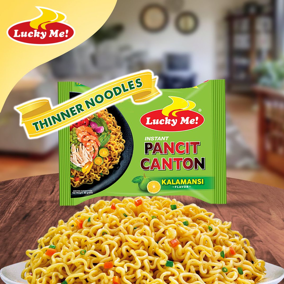 Lucky Me Pancit Canton Variety Bundle Original Flavor, Chili Mansi