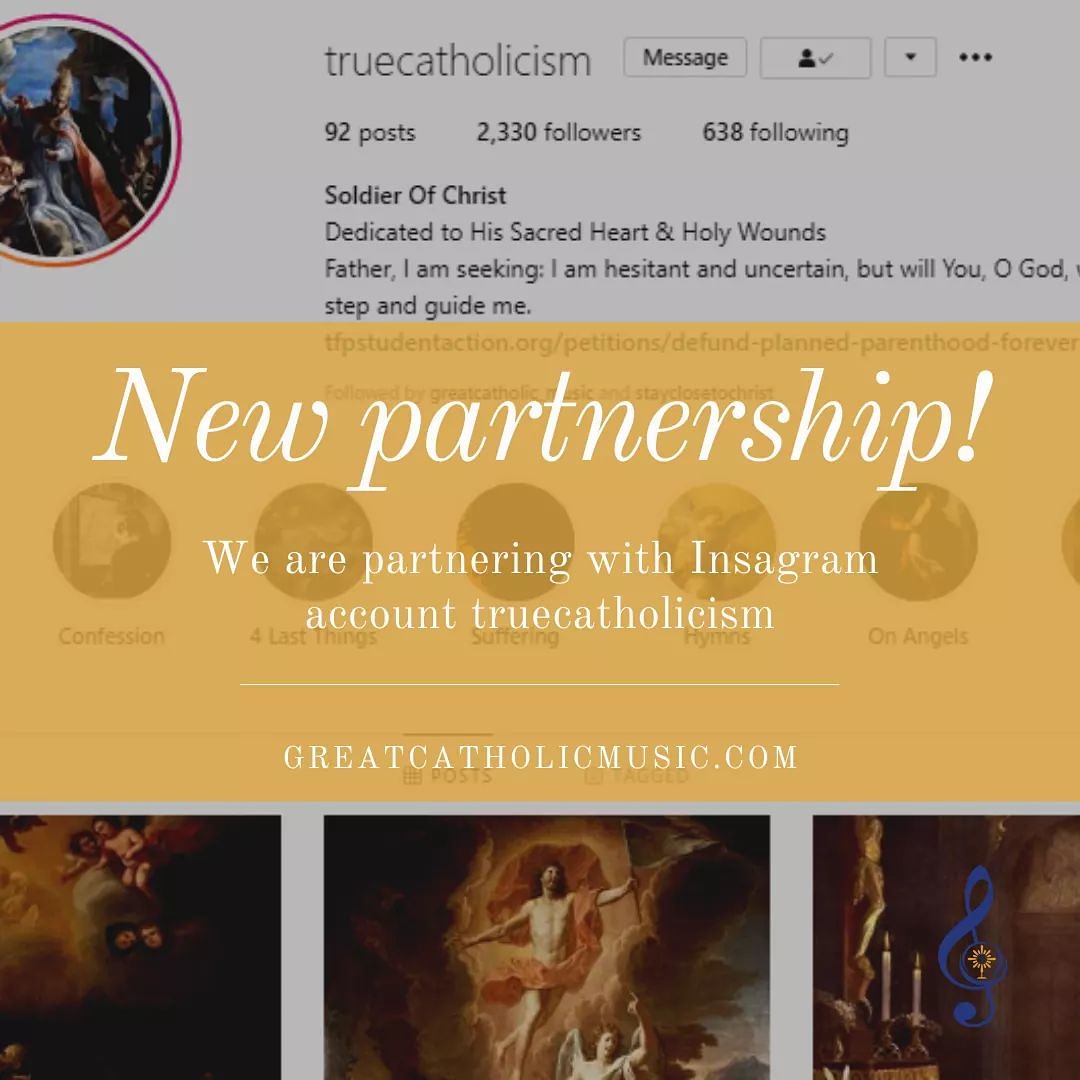 Each week we will be sharing a new post from the Instagram called truecatholicism. They focus on discussing Catholic artwork, traditions, and teachings of the Church. Stay tuned for more soon! #Catholic #catholicmusic