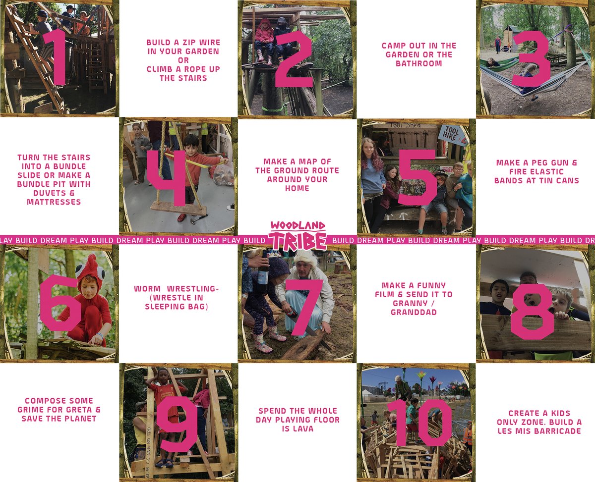 woodlandtribe's tweet photo. #MondayMotivation: Print out the first part of our Radical #adventureplay At Home guide here - https://t.co/PLb4dzgiy5 Slap it on the fridge at check them off as you go! #playbuilddream ✅ https://t.co/METYXmAdPp