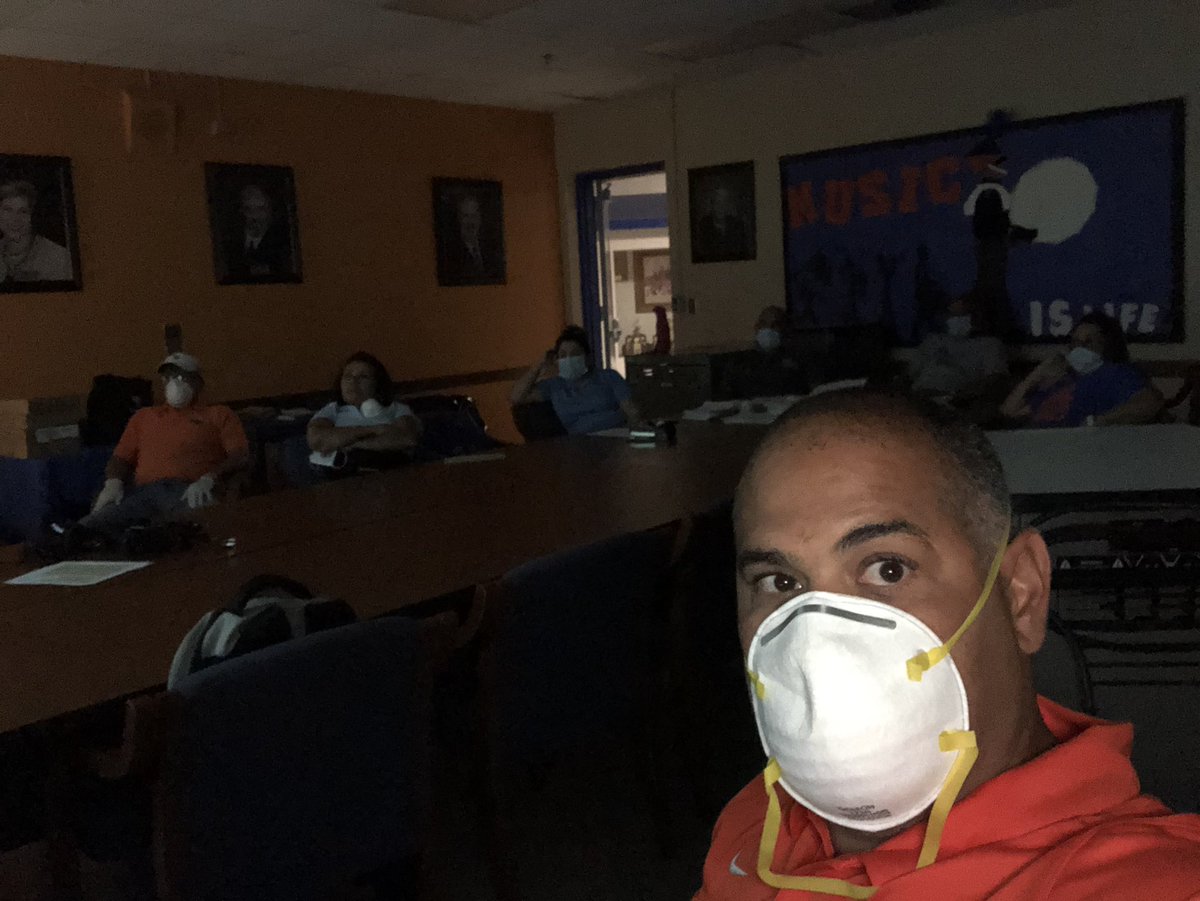 HMLSrHighSchool's tweet photo. #Trojan team ready for #OperationBacktoSchool clean #WeAreHML @MDCPSNorth @MDCPSNorth @alexsantoyo75 @Diaz_NRO @HMLYearbook2020 @HMLActivities https://t.co/ab9MqgZDKl