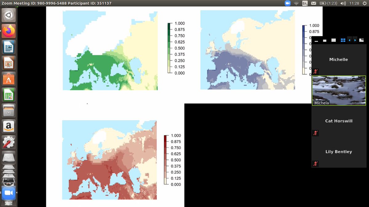 EEG_Cam's tweet photo. #Mondaymotivation! Thanks to @MikLeonardi for an update on her #postdoc #research on the past #distribution of large #mammals using archaeological finds and climatic modelling! Excited to hear more down the line! @CamZoology #climate #europe #SDM #ecologicalniche #nichemodelling https://t.co/61qNrccENG