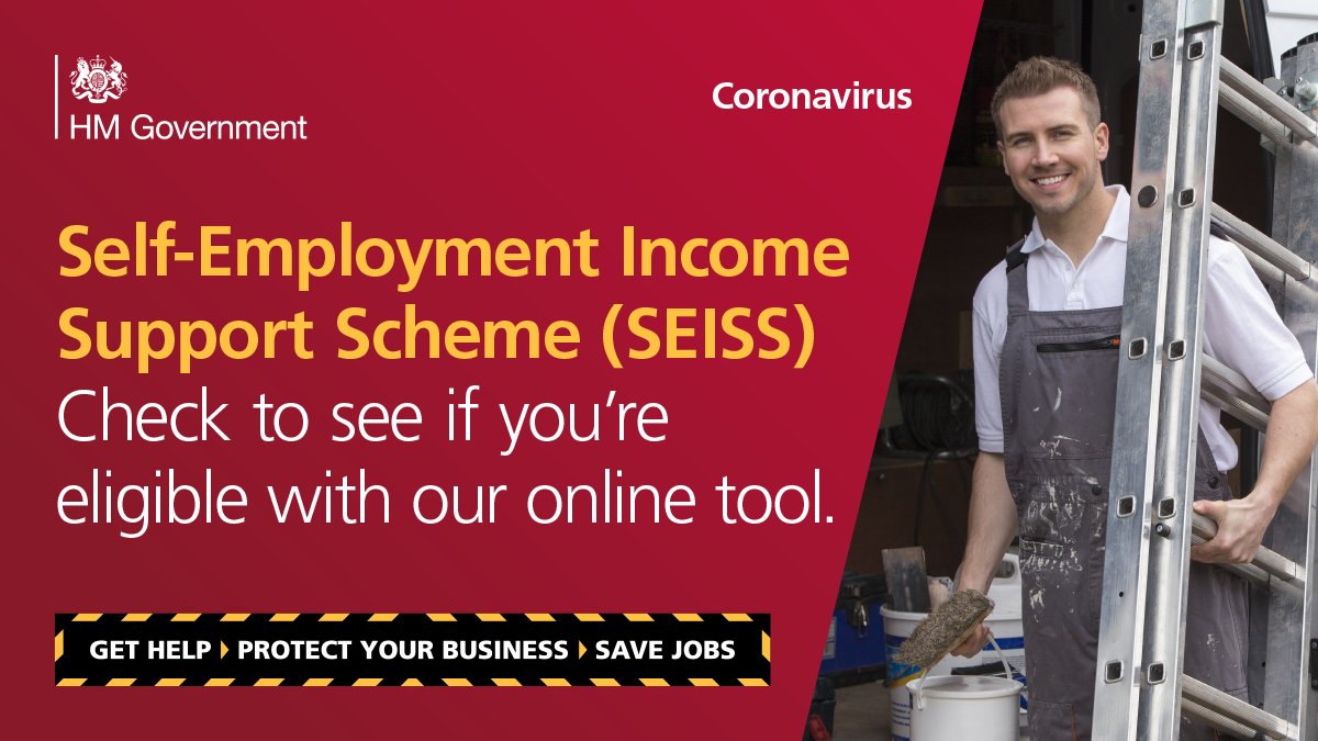 HMRCgovuk's tweet photo. This week HMRC will be contacting customers who may be eligible to apply for the Self-Employment Income Support Scheme. You can also use our checker to find out if you can make a claim 
https://t.co/tvbEg8HkzT https://t.co/tOF2OQTi7x