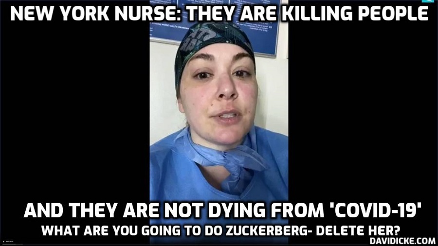 davidicke's tweet photo. "I'm literally coming here every day and watching them killing people" - NYC Nurse Speaks Out https://t.co/XydKadDgdL https://t.co/IfUt8RrDDz