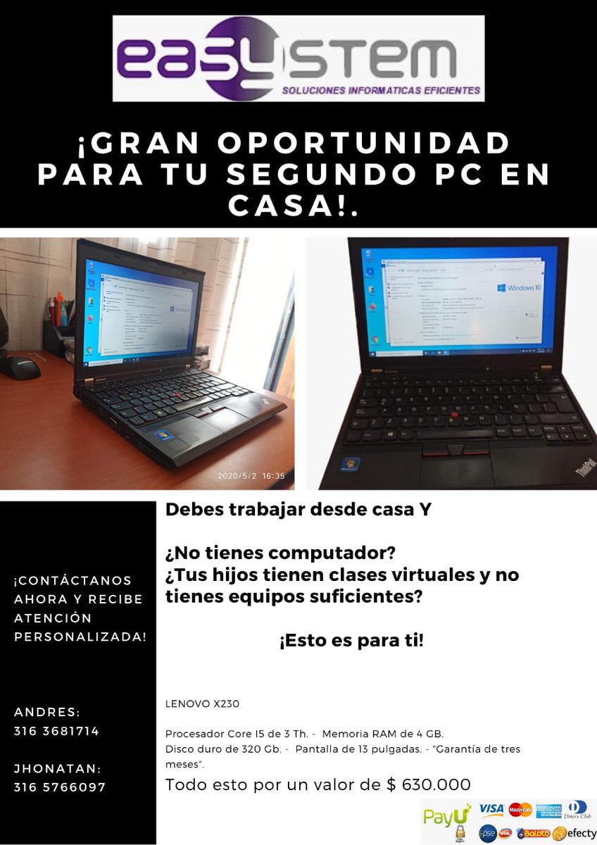 easystemcol's tweet photo. @CaliWebCo Te podemos ayudar con el equipo que necesitas
Te ayudamos con tus problemas de computo e impresoras con soporte remoto inmediato para que puedes continuar con tu productividad
3163681714
servicios@easystem.co
https://t.co/8DrDkNDDQA
#portatilbarato #portatileconomico #easystem https://t.co/DT05sOkvr0