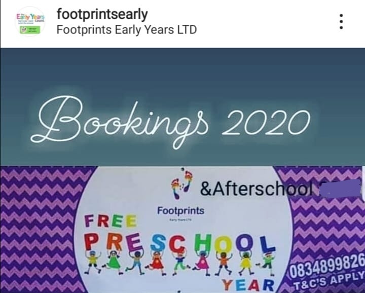 EarlyLtd's tweet photo. Taking bookings now for both services, limited places available. Contact Racheal through dm or email racheal@footprintsearlyyears.ie for more information! #preschool #afterschool #inchicore #marrowbonelane #dublin8 #bookings https://t.co/q1hvHiCmlA