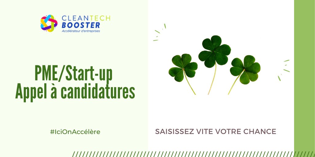 CleanTechVallee's tweet photo. #MondayMotivation 😀 
Je suis clean, je suis tech, alors aujourd'hui, je m'inscris à l'accélérateur le Cleantech Booster 🍀  
➡️ https://t.co/oIPaS0AgpV 
#innovation #environnement #JeResteChezMoi https://t.co/v9jw2VBWNP