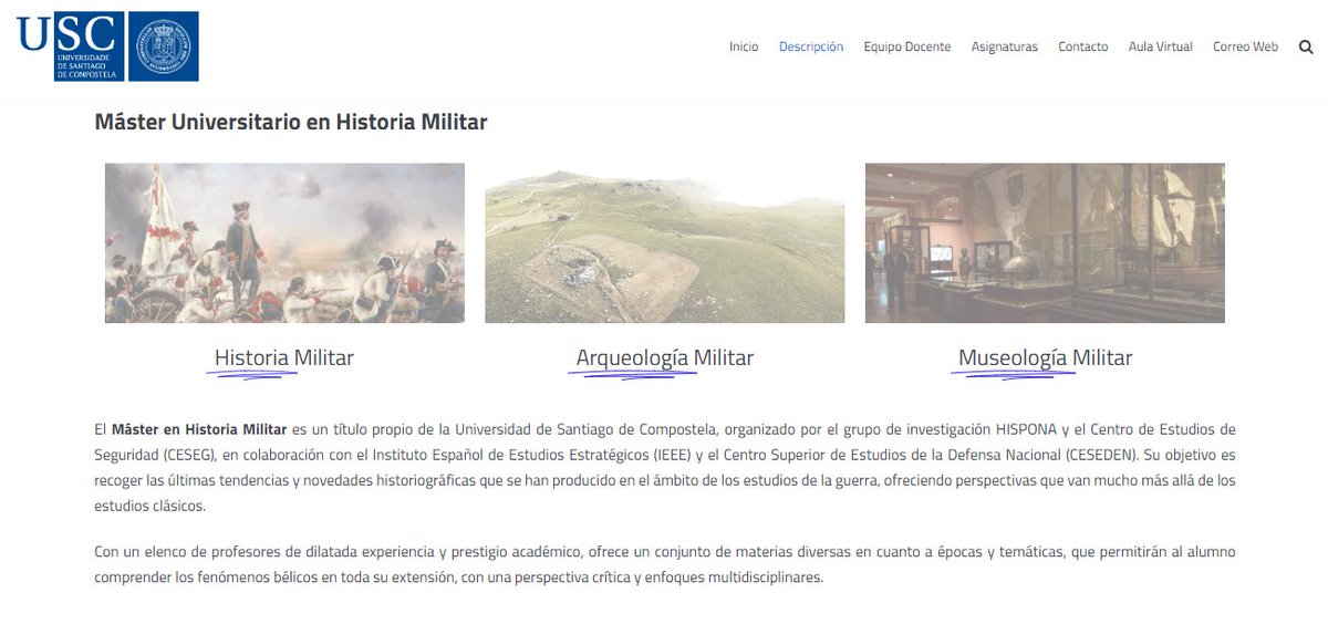 masterhamilitar's tweet photo. En nuestra página web (https://t.co/czfOCEIQvw) tenéis toda la información sobre el Máster Online en Historia Militar, procedimiento de matrícula, equipo docente, asignaturas, etc. Os invitamos a visitarla y a dirigirnos todas las dudas que tengáis a alfonso.iglesias@usc.es https://t.co/9v0F6JK2RV