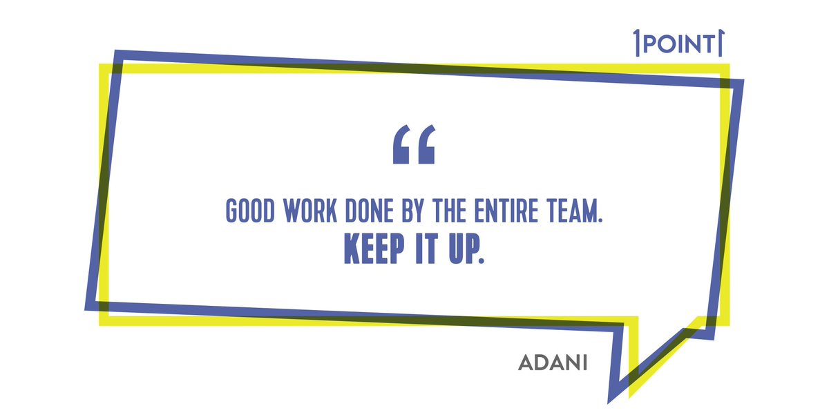 1POINT1Solution's tweet photo. #ClientTestimonial #Wordsofpraise
When the world seems to have come to a standstill, it is the words of recognition from our clients, that motivates us to keep moving forward. https://t.co/nRpHWUZsK5