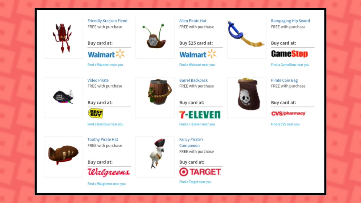 Rbxnews On Twitter If You Haven T Already Seen Them Check Out The Roblox Giftcard Items For This Month Which One S Your Favorite Https T Co A9uvkmjt7f - roblox gift card 7 eleven near me