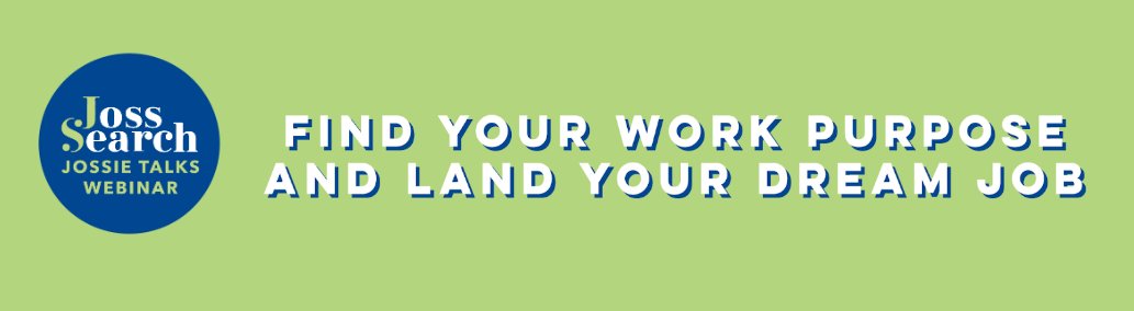 JossSearch's tweet photo. 📢 #JossieTalks #6-Wednesday @ 4pm (BST) 📢
"Find your work purpose &amp; land your dream job". 

We want to give back to people whose #jobs have been impacted by COVID-19. We'll help them find their work purpose &amp; open the next chapter of their careers. 

👉 https://t.co/G5i6pkcgTV https://t.co/YF5XAvLh45