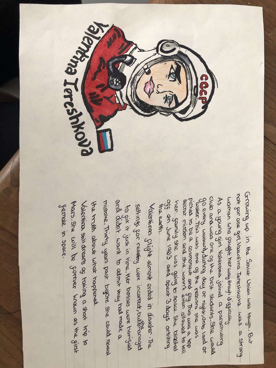 Read this amazing poster about the first woman in space! Well done. I’ve learned so many new facts.