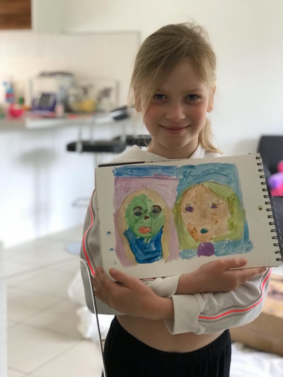 loulabellehen's tweet photo. Self portrait work. Abigail looked at different artists and decided that she liked Andy Worhol. So here it is.. her self portrait inspired by him @WombwellParkSt https://t.co/eQJr4QUJ0Q