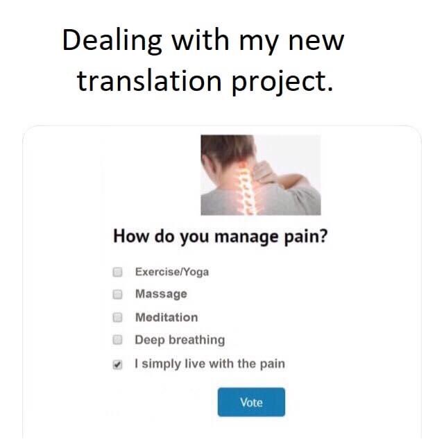 Nuova settimana, nuovo progetto. Non uno qualsiasi, e nemmeno il solo su cui lavorare. Un bel malloppone voluminoso e ingombrante che riempirà le mie giornate (e forse le mie serate, le mie nottate, chi lo sa 🤷🏻‍♀️😅). Non mi lascio scoraggiare 💪🏻 #traduzione #xl8 #FreelanceLife