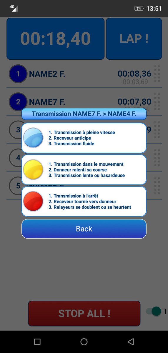 PDAgogie's tweet photo. #RelayTeamTimer module de qualification des transmissions "à la volée".
Il permet de qualifier la transmission pdt le chronométrage (action désactivable, et modifiable après arrivée). Un repère en 1-Click ! https://t.co/JJcuNrx4bj
