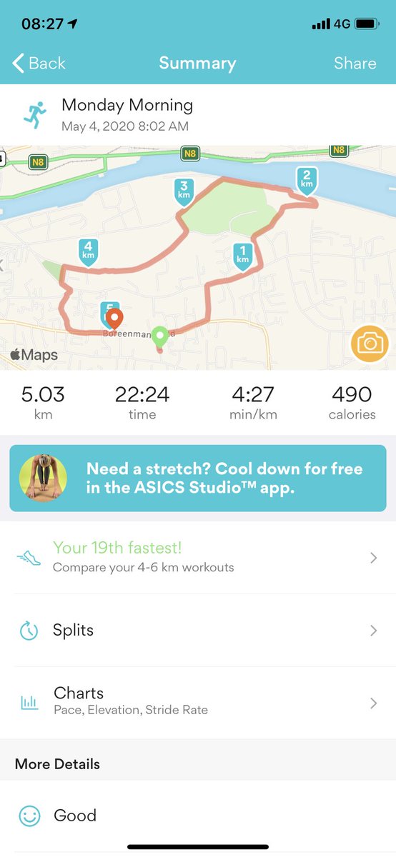 RobOfTheGreen's tweet photo. I remember bank holiday Monday’s when I might have been hungover in bed till noon. Change is very much possible. Best 5km in a couple of years! #exercisetherite #pandemicpositives #running #MondayMotivation #learningonlockdown 🏃♂️👍🙏#BankHolidayWeekend https://t.co/d2MMT21yjo