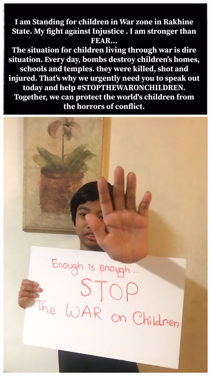 we urgently need you to speak out today and help #STOPTHEWARONCHILDREN. #Rakhine Together, we can protect the world's children from the horrors of conflict.<a href="/unicefchief/">Catherine Russell</a> <a href="/YangheeLeeSKKU/">Yanghee Lee</a> <a href="/SavetheChildren/">Save the Children US</a> <a href="/UNGeneva/">United Nations Geneva</a> <a href="/UN_Spokesperson/">UN Spokesperson</a> <a href="/amnesty/">Amnesty International</a> <a href="/hrw/">Human Rights Watch</a> <a href="/UNICEF/">UNICEF</a>