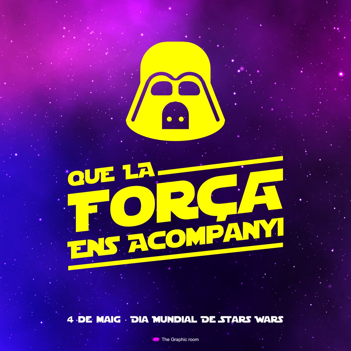 thegraphicroom's tweet photo. 🗣️ Que la #força ens acompanyi! 💪🏻#DarthBeicon 🐽 #ànims #totaniràbé 𝐌𝐚𝐲 𝐭𝐡𝐞 𝐟𝐨𝐫𝐜𝐞 𝐛𝐞 𝐰𝐢𝐭𝐡 𝐲𝐨𝐮! Avui celebrem el Dia Mundial de #StarWars Que la força us acompanyi en aquest dia tan #friki que ens acompanyi en aquests moments tan difícils #olot #thegraphicroom https://t.co/R7z86Bepwc