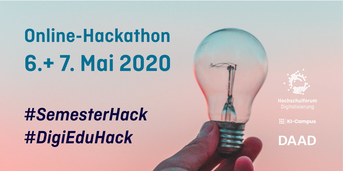 DIU_Dresden's tweet image. Beim #OnlineHackathon von @DAAD_Germany, @HSFDigital und @KICampus dreht sich für 36 Stunden alles um die richtigen Methoden und Tools für den Lehr- und Lernerfolg im digitalen Sommersemester 2020. Wir von der #dresdeninternationaluniversity machen mit!
#SemesterHack #DigiEduHack