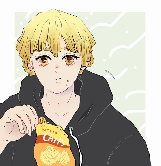 眠☁️さんがTwitterに投稿した我妻善逸(鬼滅の刃)のイラスト。