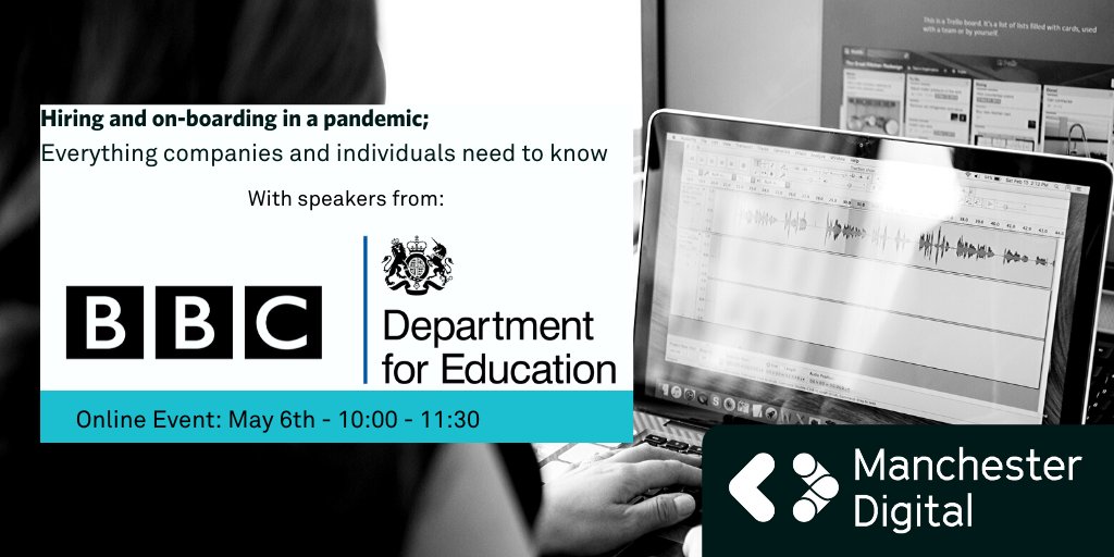 McrDig's tweet photo. One for your diary, 06/05 1000 - 1130 

This online event will see hiring managers from @BBCCareers and @DfEDigital offer advice, based on their experiences of hiring and onboarding during the pandemic, for both companies and individuals alike 

Register: https://t.co/K15bao2xGE https://t.co/aQt6S0KbUj