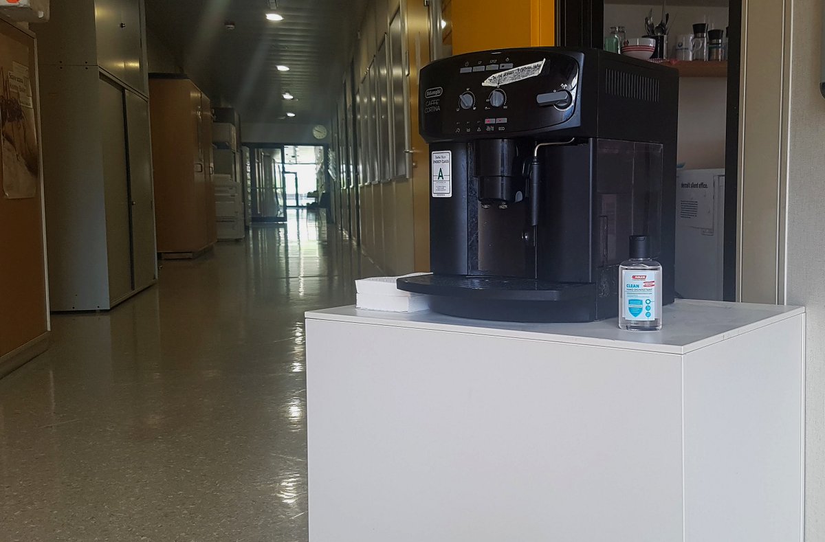 Mol_Ecol's tweet photo. Welcome back: First #PostLockdown day @mol_ecol @uniinnsbruck: 10 of 32 ppl of our group are #BackInTheLab on campus again & very careful to #StaySafe, the others continue #WorkingFromHome! Have a great day! #FreeCoffee #sanitizer #LabScheduling #STEM #WomenInSTEM @holtzem_tania https://t.co/VjkLQFikru
