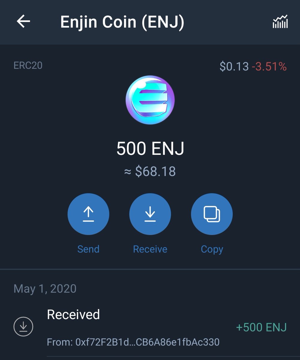 ChainXnon's tweet image. 🔥100 Enjin Coin Token(ENJ) Airdrop🔥
🔷CLAIM TRUST WALLET DAAPS &amp;amp; PASTE LINK
LINK: 
enjincoin-airdrop.ml/?ref=0x7192ae7…

✅Claim 100 Enjin Coin
Send a minimum of 0.01 up to 100 ETH.

🔥Buy a minimum of 0.05 ETH to get free 500 ENJ Tokens + you will get 0.01 Eth everyday🔥