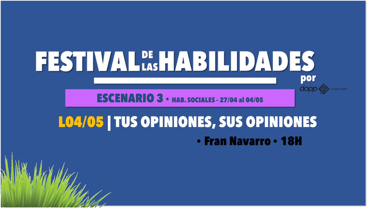 doppconsultores's tweet photo. ¿Quieres mejorar tu #asertividad? Cerramos nuestro Festival de las Habilidades con una última sesión donde tendrás la posibilidad junto a @fncdopp. Solo tienes que inscribirte en:
https://t.co/rsRHZV7coK
¡Te esperamos!
#RRHH #FormaciónOnline #SeguimosConectaDOPPs https://t.co/EG4xVXAaVV