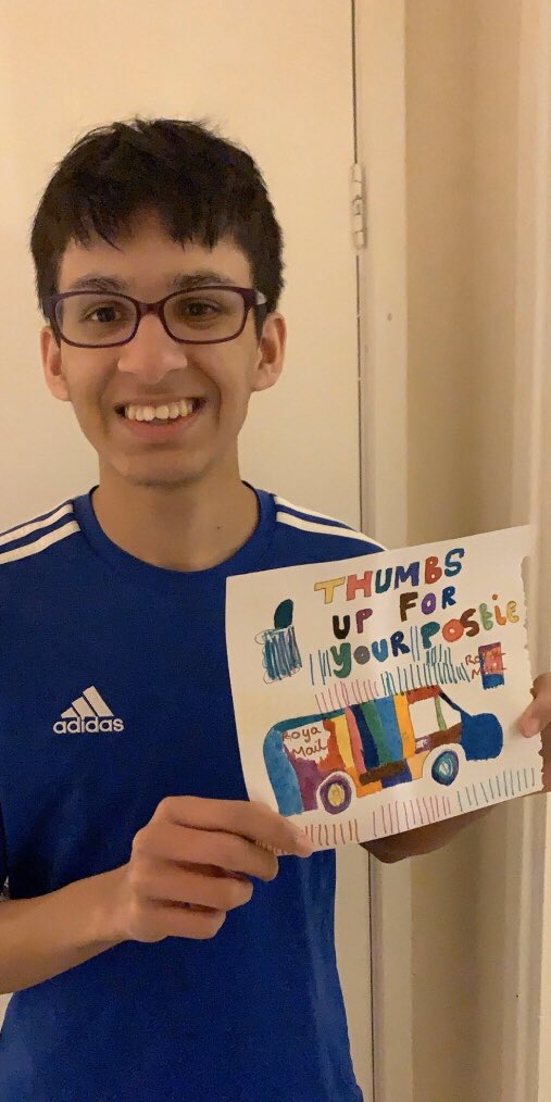 Thumbs up for your postie! Great work S and brilliant poster to say thank you to some of our keyworkers. #keyworker #thumbsupforyourpostie #weareIMS