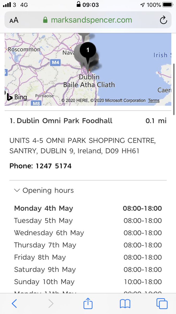 Claxo13's tweet photo. @mandsireland your website is not accurate. Opening time for today 8am. A number of people waiting outside until staff told us 10am opening. Inaccurate info less useful than no info. https://t.co/eMGKN1gKCR