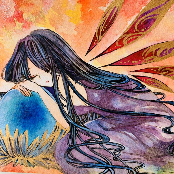水彩絵を流して水彩民を増やそうのtwitterイラスト作品