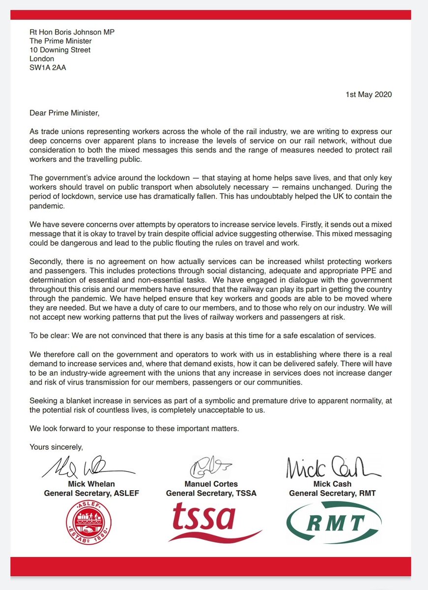 julian_vaughan_'s tweet photo. Rail unions have played a vital role in ensuring that key workers have been able to carry out their roles. However rail staff are key workers too and their safety must not be put at risk for the sake of symbolic actions by the government. @ASLEFunion @TSSAunion @RMTunion https://t.co/Kc6eIGh8Tq