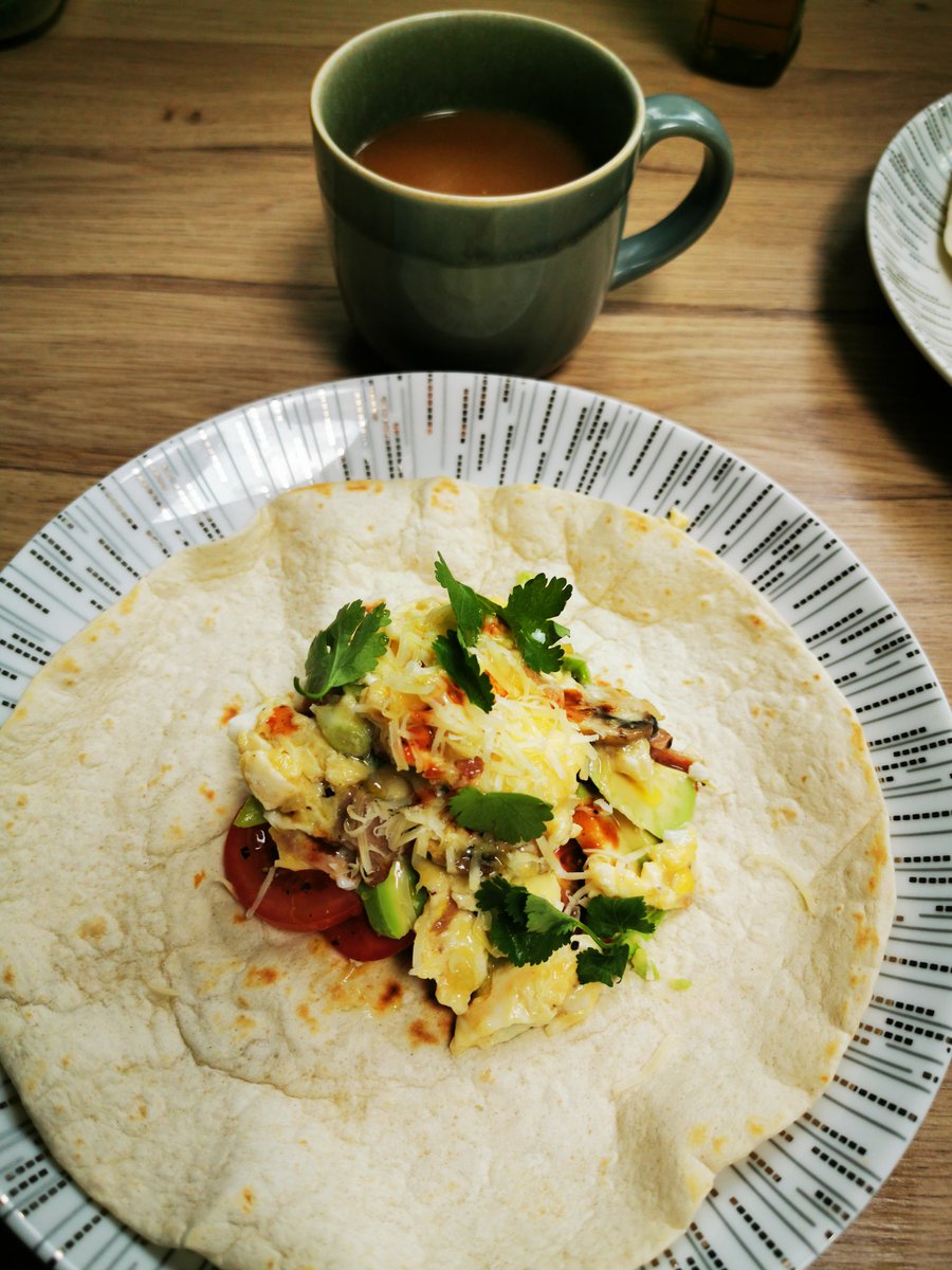 Veetus1980's tweet photo. Mexican breakfast tortillas with a cup of hot Joe #nocoaster https://t.co/POa9MNhiVA