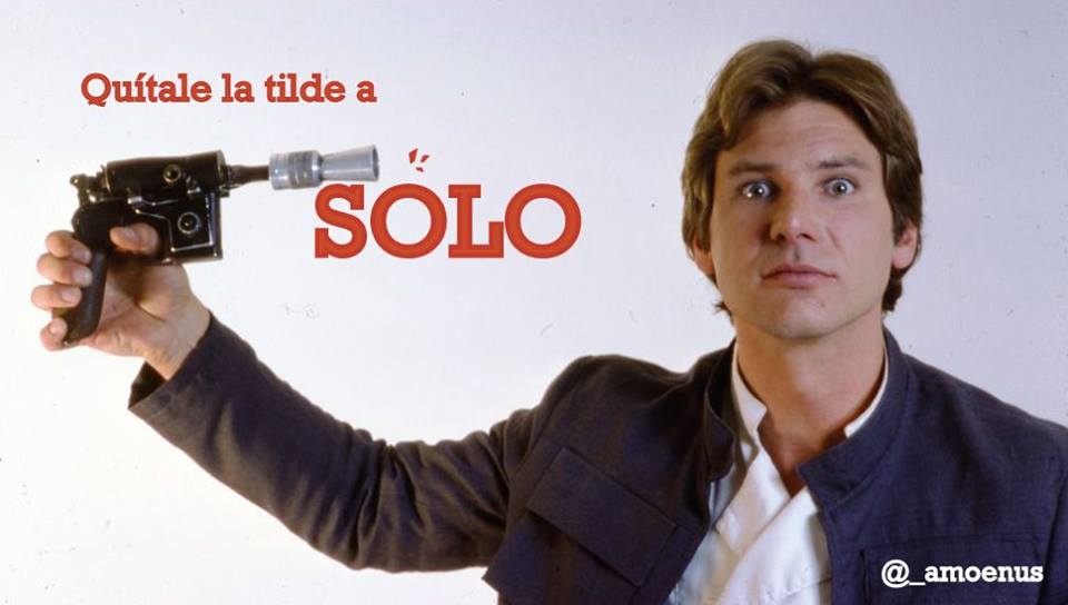 _amoenus's tweet photo. Hoy es #StarWarsDay. ¡A celebrarlo como solo sabe hacerlo un #corrector!... No, como solo Solo sabe hacerlo solo... no,  solo con Solo pero sin tilde... #solosintilde 
¡Que el acento te acompañe!

@CalamoyCran https://t.co/IpW4vrwHI2