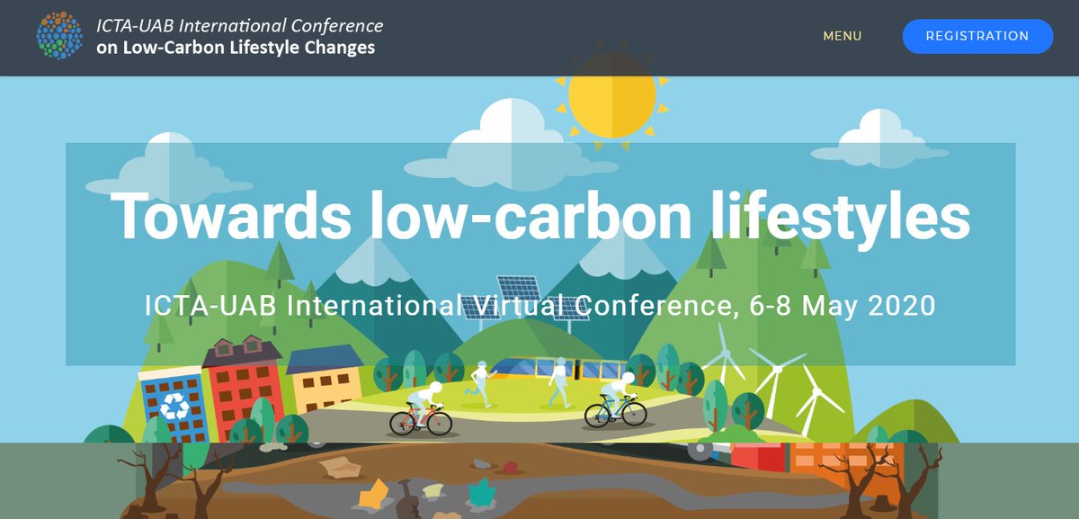 ICTA_UAB's tweet image. This week, May 6-8, @ICTA_UAB will be hosting the #ICTA2020 Virtual Conference on #LowCarbonLifestyles. 

We invite everyone to join, registration is still possible and free,  (even during the conference) and we have a great program lined up :)

lifestyle-changes.org