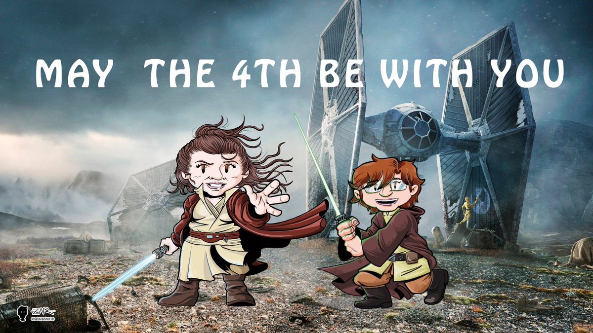 doloresvela's tweet photo. May the Force be with You!! From Master Jedi Leia and Dolo Wan #MayThe4thBeWithYou #MayThe4th #StarWarsDay 
#Littletoons by @danizarzuelo https://t.co/nHjMcG0XzR