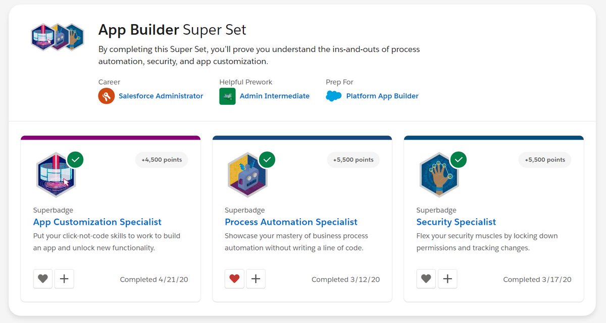 amitawasthi0002's tweet photo. Finally Completed #AdminSuperSet #AppBuilderSuperSet #DeveloperSuperSet thanks for Salesforce Trailhead Interesting learning Platform @salesforce @trailhead @SalesforceAdmns @SalesforceDevs 🥰🥰 https://t.co/7XliJxPoao