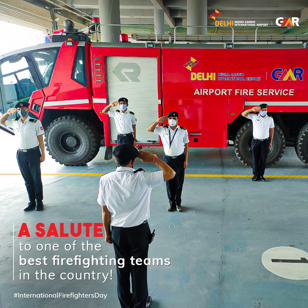 DelhiAirport's tweet photo. #DelhiAirport is incomplete without this fiercely skillful team. Wishing them a very happy #InternationalFirefightersDay!
#WorkFromHub #CoronaWarriors #IndiaFightsCorona #StayHome #StaySafe #CoronaLockdown https://t.co/2RqxxR5I3Q