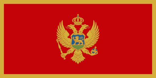 Montenegro. 8.5/10. A classy effort. A rich red flag with a gold rim. Adopted in 2004 follow their independence from Serbia. In the centre is the Montenegro coat of arms; a two-headed eagle holding in its talons a sceptre ensigned by a cross, and a globus crucifer azure.