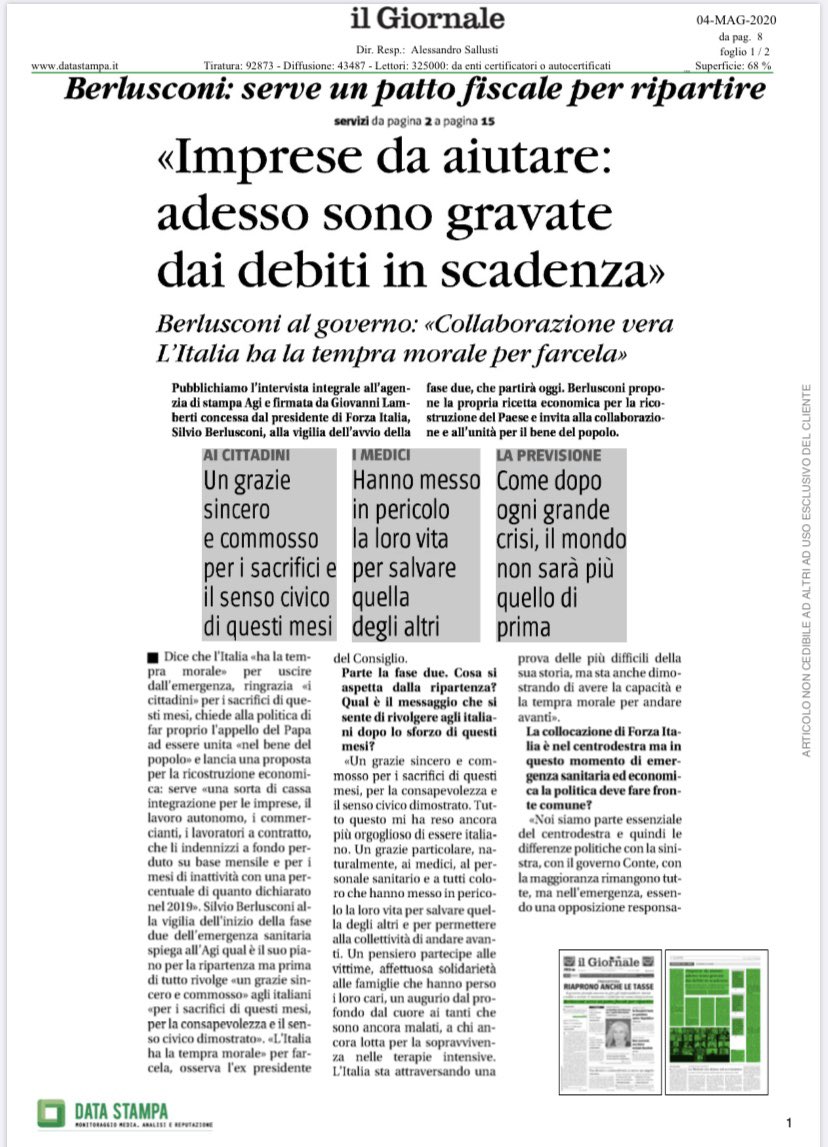 frabattistoni's tweet photo. #riformafiscale,#flattax più contenuta possibile,#sospensione ogni scadenza fiscale per tutto #2020,#pattofiscale che consenta a chi ha pendenze con fisco di risolvere rapidamente a condizioni molto convenienti.
Presidente @berlusconi spiega ricette economiche @forza_italia!
💪🏻🇮🇹 https://t.co/eOllCy3Qe3
