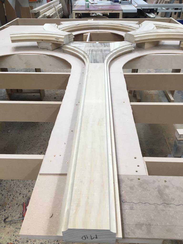 ProjaxInteriors's tweet image. Bespoke Joinery at its finest. Large arche sections being laid out ready for jointing. Can’t wait to see these finished. 1 of 4 currently in production. #bespokejoinery #accoya