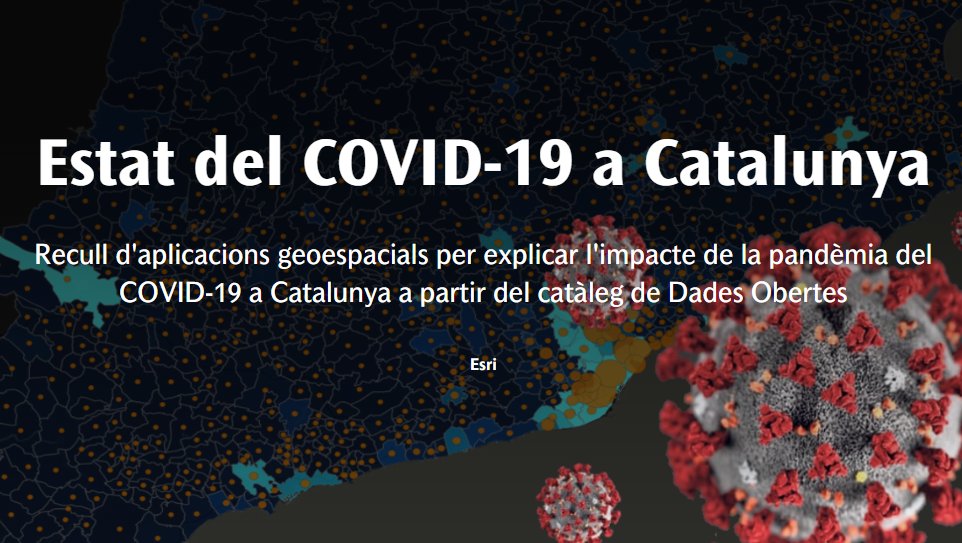 opendatacat's tweet photo. 📢📢 Estrenem 📊 StoryMap sobre l’evolució i l’impacte de la #COVID19 a Catalunya 

➡️amb mapes i aplicacions geoespacials
➡️Fet amb #DadesObertes
➡️tecnologia #ArcGIS

Gràcies a @EsriOpenData @Esri_Spain @AdmonLocalEsri
@ArcGISStoryMaps

👉 https://t.co/LnQ8Ij5TwY https://t.co/uQqiUOTlML