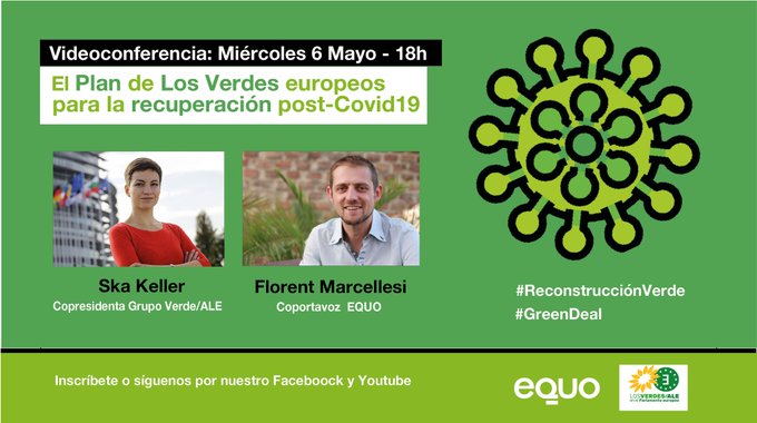 fmarcellesi's tweet photo. No hay plan B porque no hay planeta B.

Así q con @SkaKeller, copresidenta de @GreensEFA, hablaremos del plan A de Los Verdes Europeos para la #ReconstruccionVerde post #COVIDー19.

Este miércoles 6 a las 18h síguelo en Youtube, FB o Zoom de @EQUO 👇

https://t.co/379ZkH0K1Q https://t.co/5qERCwosTE