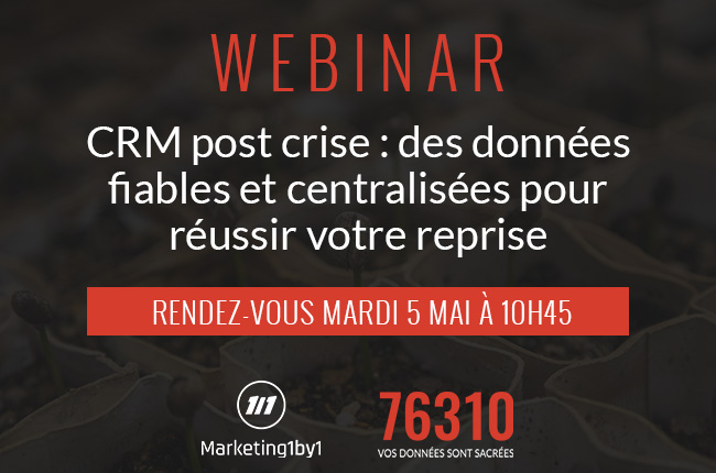 🔔[Dernier jour pour s'inscrire]🔔 #Webinar : #CRM post crise : Des données fiables et centralisées pour réussir votre reprise - mardi 5 mai à 10H45 - Envie d'en savoir plus ? Pour vous inscrire, c'est ici 👉 eventbrite.fr/e/billets-webi… #data <a href="/Marketing1By1/">Marketing 1BY1</a>