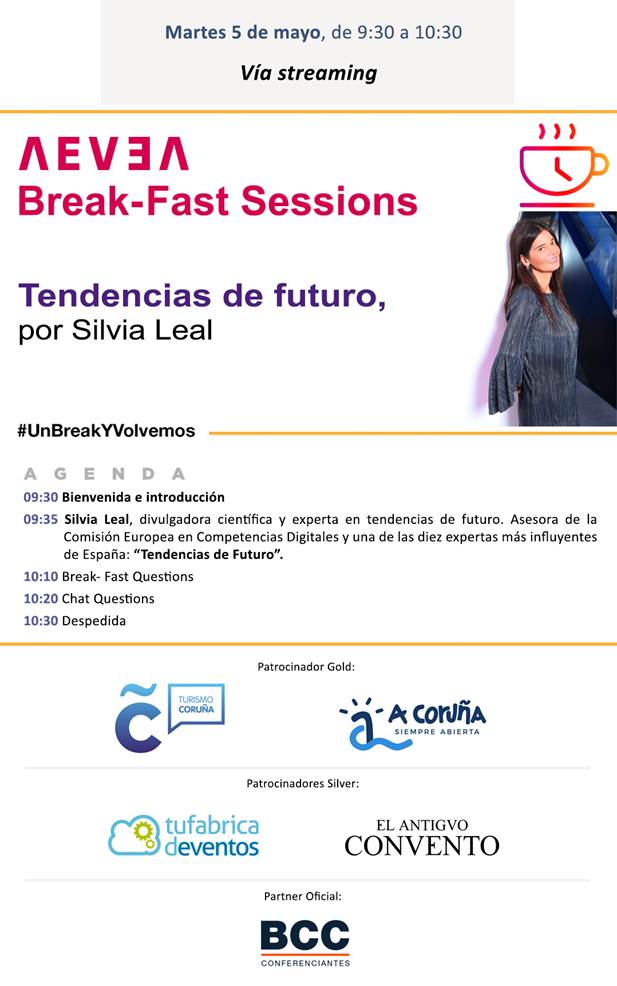 MacGuffin_ES's tweet photo. #BreakFastSessions☕️ | Mañana hablaremos con @slealm , divulgadora científica y asesora de la Comisión Europea en Competencias Digitales, sobre Tendencias de Futuro.  

¡No te lo pierdas! 👇🏼

@AEVEA_eventos 
#EventLovers #EventProfs https://t.co/uzlWwtZKgu