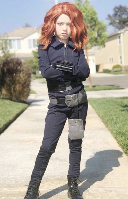 sultryfilms's tweet photo. the girl who plays young yelena in the black widow movie dressed up as natasha last year for halloween and honestly, i’m soft 🥺. https://t.co/Frvg3aL5jQ