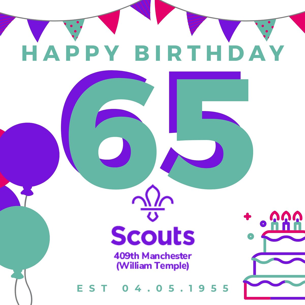 409thScouts's tweet photo. Well its a very special day for us today! 

Happy 65th Birthday 409th Scout Group 🎉🎉

Our main plans are on hold but that doesn't stop the fun at home ⛺🍡🎂🍭🥳🎁

Here is to the next 65 years ⚜

#Wythenshawe #Scouting #Scouts #Birthday #COVIDー19 #StayHome https://t.co/QqrlsVwC7v
